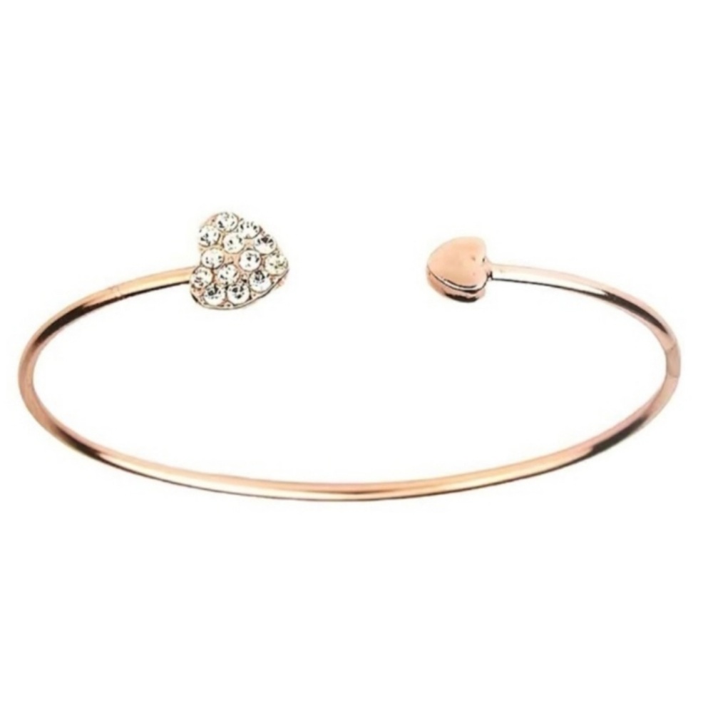 Minimalist Gold Cuff Bracelet Heart Arrow Cuff Gold plate Stainless Steel.NEW